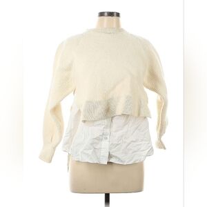 Cream Layered Sweater Top